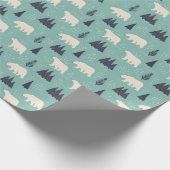 Weißer Polar Bären Evergreen Trees im Schnee Geschenkpapier (Ecke)