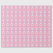 Weißer Polar Teddy Bär mit Herz Geschenkpapier (Flach)