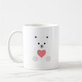 Weißer Polar Teddy Bär mit Herz Kaffeetasse (Links)