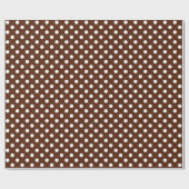 Weißer Polka-Dot auf braunem Mittelraum Geschenkpapier (Flach)