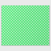 Weißer Polka-Dot auf einem leichten grünen Medium Geschenkpapier (Flach)