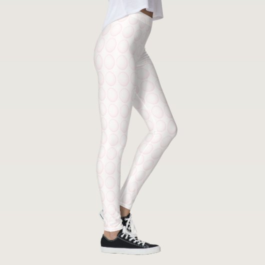 Weißer Polka-Dot mit rosa Touch Leggings (Rechts)
