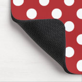 Weißer Polka-Dot Mousepad (Ecke)