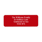 Weißer Polka-Dot-Schnee Rot-Weiß-Rücksendeadresse (Vorne)