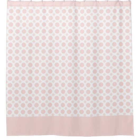 Weißer Polka-Dot-Teig mit hellrosa Weiß Duschvorhang (Vorderseite)