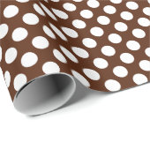 Weißer Polka-Dot über braunes Wrackpapier Geschenkpapier (Rolleneckpunkt)