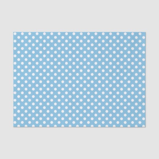 Weißer Polka-Dot über das blaue Tissue Seidenpapier (Vorderseite)