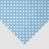 Weißer Polka-Dot über das blaue Tissue Seidenpapier (Ausschnitt)