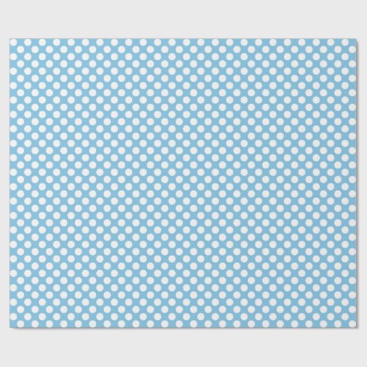 Weißer Polka-Dot über das hellblaue Wrapping Paper Geschenkpapier (Flach)