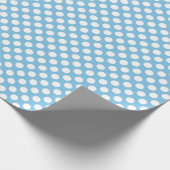 Weißer Polka-Dot über das hellblaue Wrapping Paper Geschenkpapier (Ecke)
