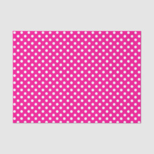 Weißer Polka-Dot über Hot-Pink-Gewebe Seidenpapier