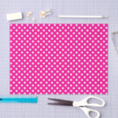 Weißer Polka-Dot über Hot-Pink-Gewebe Seidenpapier (Handwerk)