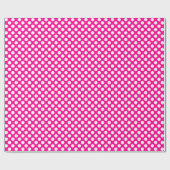 Weißer Polka-Dot über Hot-Pink-Wrapping Paper Geschenkpapier (Flach)