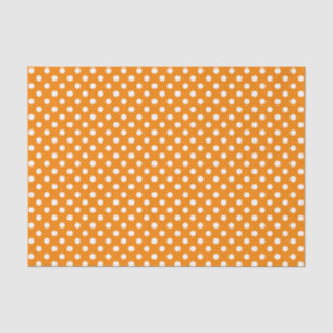 Weißer Polka-Dot über Orange-Gewebe Seidenpapier