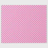 Weißer Polka-Dot über rosa Wrapping Paper Geschenkpapier (Flach)