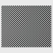Weißer Polka-Dot über schwarzes Umhüllungspapier Geschenkpapier (Flach)