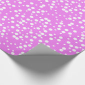 Weißer Polka Dots auf Lavendel Pink Wrapping Paper Geschenkpapier (Ecke)