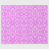 Weißer Polka Dots auf Lavendel Pink Wrapping Paper Geschenkpapier (Flach)