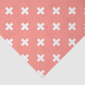 Weißer Polka-Kreuz auf Pfirsich Seidenpapier (Ausschnitt)