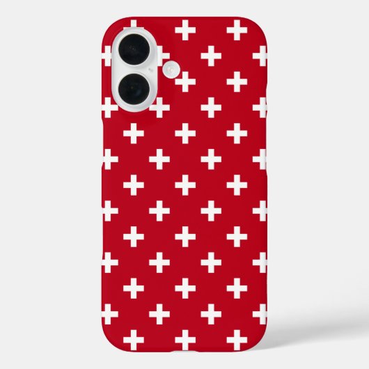 Weißer Polka kreuzt auf rot Case-Mate iPhone Hülle (Rückseite)