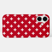 Weißer Polka kreuzt auf rot Case-Mate iPhone Hülle (Rückseite (Horizontal))