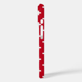 Weißer Polka kreuzt auf rot Case-Mate iPhone Hülle (Rückseite / Links)