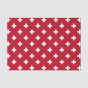 Weißer Polka kreuzt auf rot Seidenpapier