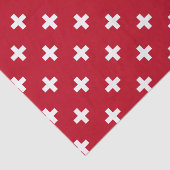 Weißer Polka kreuzt auf rot Seidenpapier (Ausschnitt)