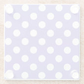 Weißer Polka-Pfoten Glasuntersetzer (Rückseite)