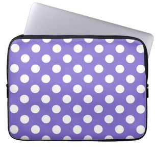 Weißer Polka-Pfoten Laptopschutzhülle