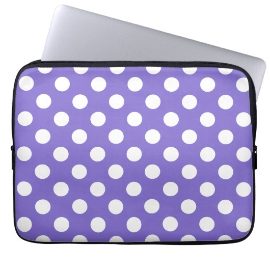 Weißer Polka-Pfoten Laptopschutzhülle (Vorderseite)