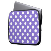 Weißer Polka-Pfoten Laptopschutzhülle (Vorderseite Links)