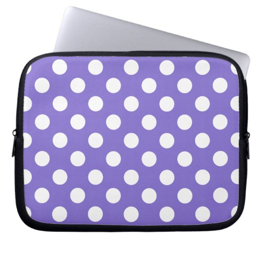 Weißer Polka-Pfoten Laptopschutzhülle (Vorderseite)