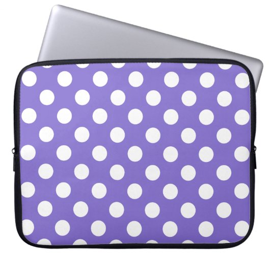 Weißer Polka-Pfoten Laptopschutzhülle (Vorderseite)