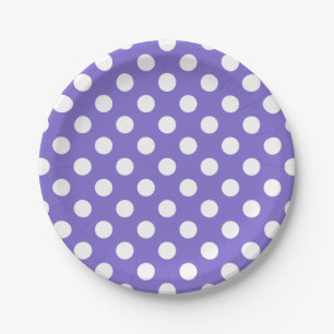 Weißer Polka-Pfoten Pappteller