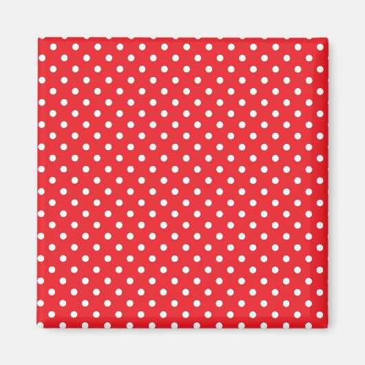 Weißer Polka-Punkt auf rotem Hintergrund Magnet (Vorne)