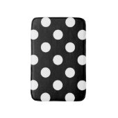 Weißer Polka-Punkt auf schwarzem Muster Badematte (Vorderseite Vertikal)