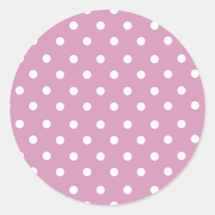weißer Polka-Punkt im rosa Hintergrund Runder Aufkleber