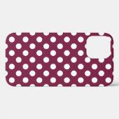 Weißer Polka-Punkte auf Bordeaux Case-Mate iPhone Hülle (Rückseite (Horizontal))