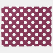 Weißer Polka-Punkte auf Bordeaux Fleecedecke (Vorderseite (Horizontal))