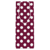 Weißer Polka-Punkte auf Bordeaux Geschenktüte Für Weinflaschen (Rückseite)