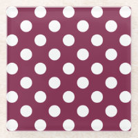 Weißer Polka-Punkte auf Bordeaux