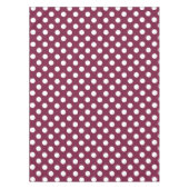 Weißer Polka-Punkte auf Bordeaux Tischdecke (Vorderseite)