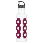 Weißer Polka-Punkte auf Bordeaux Trinkflasche (Rückseite)