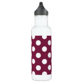 Weißer Polka-Punkte auf Bordeaux Trinkflasche (Rechts)