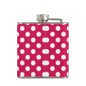 Weißer Polka-Punkte auf Cerealien Flachmann (Rückseite)