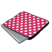 Weißer Polka-Punkte auf Cerealien Laptopschutzhülle (Vorne Knopf)