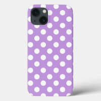 Weißer Polka-Punkte auf dem iPhone-Fall von lilac