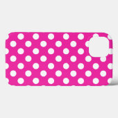 Weißer Polka Punkte auf Fuchsia Case-Mate iPhone G Hülle (Rückseite (Horizontal))