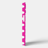 Weißer Polka Punkte auf Fuchsia Case-Mate iPhone G Hülle (Rückseite / Rechts)